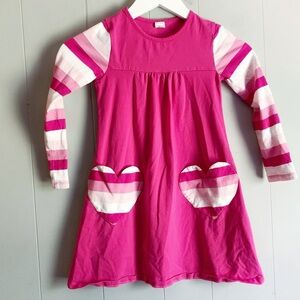SUNNY FASHION Pink Heart LS Swing Dress 7